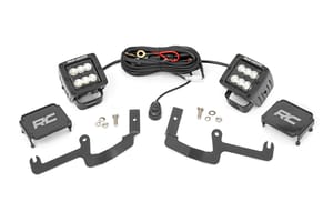 LED Lighting - LED Light Kit | Ditch Mount | 2" Black Pair | Flood | Chevy Silverado 1500 (19-26)