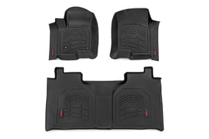 Rough Country Sure-Fit Floor Mats | FR & RR | FR Bucket | Crew | Chevy/GMC 1500/2500HD/3500HD (19-26)