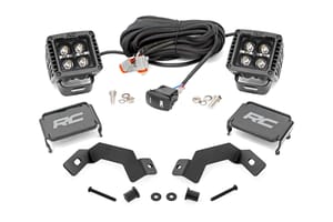 Rough Country LED Light Kit | Ditch Mount | 2" Black Pair | White DRL | Toyota Land Cruiser (24-26)