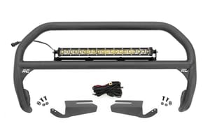 Rough Country Nudge Bar | 20 Inch Chrome Single Row LED | OE Modular Steel | Ford Bronco (21-26)