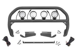 Rough Country Nudge Bar | 4 Inch Round Led (x4) | OE Modular Steel | Ford Bronco 4WD (21-26)