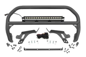 Rough Country Nudge Bar | w/ Tow Hooks | 20 Inch Black Single Row LED | Ford Bronco Sport (21-24)