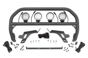 Bumpers & Grille Guards - Nudge Bar | w/ Tow Hooks | 4 Inch Round Led (x4) | Ford Bronco Sport (21-24)