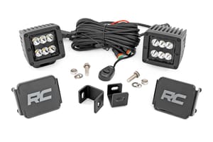 Rough Country LED Light Kit | Ditch Mount | 2" Black Pair | Spot | Toyota Tundra (22-26)