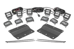 LED Lighting - LED Light Kit | Fog Mount | Triple 2" Black Pair | Spot/Flood | Ford Bronco (21-26)