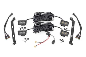 Rough Country LED Fog Light Kit | 3x1.75 Inch Black Series Slim Aux | Yellow | Toyota Tacoma (24-26)