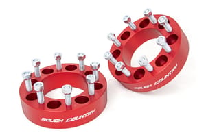 Rough Country 2 Inch Wheel Spacers | 8x6.5 | Red | Multiple Makes & Models (Chevy/GMC/Ram)