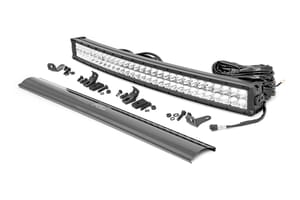 Rough Country 30 Inch Chrome Series LED Light Bar | Curved | Dual Row | Cool White DRL