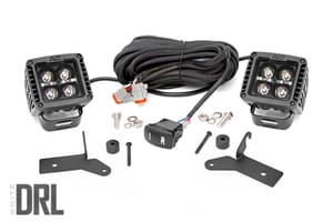 LED Lighting - LED Light Kit | Hinge Mount | 2" Black Pair | White DRL | Jeep Gladiator JT/Wrangler JL (18-26)