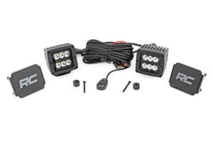 Rough Country LED Light Kit | Cowl Mount | 2" Black Pair | Jeep Gladiator JT/Wrangler JL (18-26)