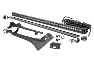 Rough Country LED Light Kit | Windshield | 50" BLK Single Row | WHT DRL | Jeep Gladiator JT/Wrangler JL (18-26)