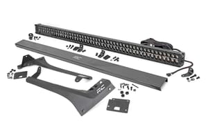 Rough Country LED Light Kit | Windshield | 50" BLK Dual Row | Amber DRL | Jeep Gladiator JT/Wrangler JL (18-26)