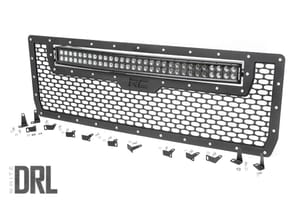 LED Lighting - Mesh Grille | 30" Dual Row LED | Black | White DRL | GMC Sierra 1500 (14-15)