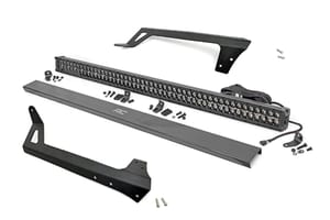 Rough Country LED Light | Windshield Mnt | 50" Black Dual Row | Amber DRL | Jeep Wrangler JK (07-18)