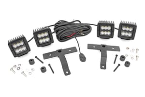 LED Lighting - Quad LED Light Kit | Cowl Mount | 2" Black Pairs | Spot | Jeep Gladiator JT/Wrangler JL (18-26)