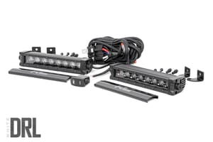 Rough Country 8 Inch Black Series LED Light Bar | Single Row | Cool White DRL | Pair