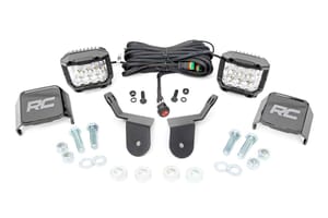 Rough Country LED Light Kit | Cage Mount | 2" Chrome Pair | Wide Angle | Honda Pioneer 1000