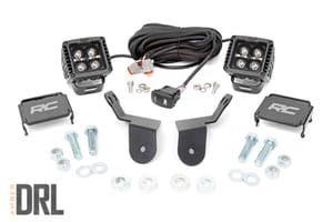 LED Lighting - LED Light Kit | Cage Mount | 2" Black Pair | Amber DRL | Honda Pioneer 1000/Pioneer 1000-6