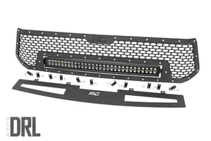 Rough Country Mesh Grille | 30" Dual Row LED | Black | White DRL | Toyota Tundra (14-17)