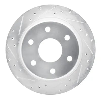 Dynamic Friction Company Brake Rotor - Drilled and Slotted - Silver 63148037L