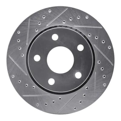 Dynamic Friction Company Brake Rotor - Drilled and Slotted - Silver 63142030L
