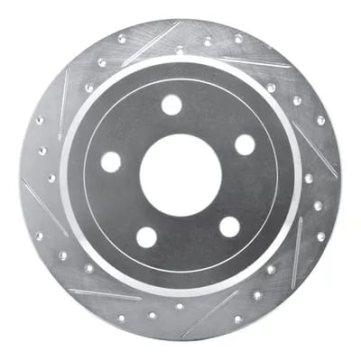 Dynamic Friction Company Brake Rotor - Drilled and Slotted - Silver 63142029L