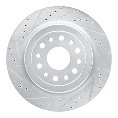 Dynamic Friction Company Brake Rotor - Drilled and Slotted - Silver 63140121L