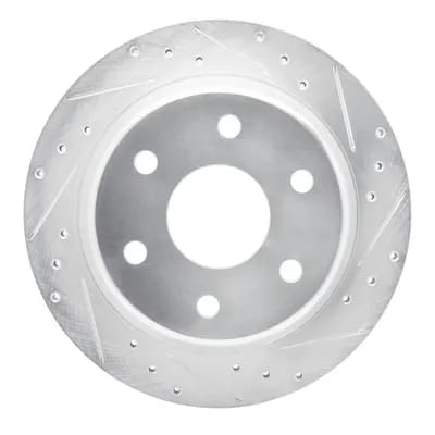 Dynamic Friction Company Brake Rotor - Drilled and Slotted - Silver 63148037R
