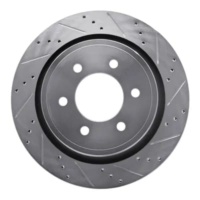 Dynamic Friction Company Brake Rotor - Drilled and Slotted - Silver 63154220R
