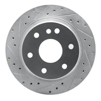 Dynamic Friction Company Brake Rotor - Drilled and Slotted - Silver 63148041L