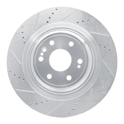 Dynamic Friction Company Brake Rotor - Drilled and Slotted - Silver 63147079L