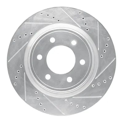 Dynamic Friction Company Brake Rotor - Drilled and Slotted - Silver 63154287R