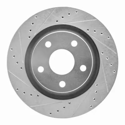 Dynamic Friction Company Brake Rotor - Drilled and Slotted - Silver 63142033L