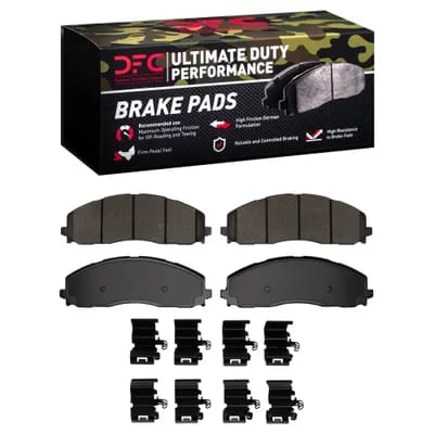 Dynamic Friction Company Ultimate Duty Performance Brake Pads with  Hardware Kit 1400249001