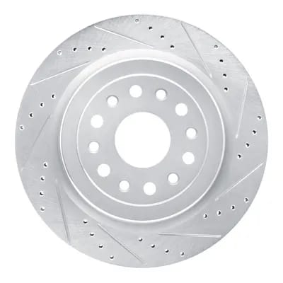 Dynamic Friction Company Brake Rotor - Drilled and Slotted - Silver 63140121R