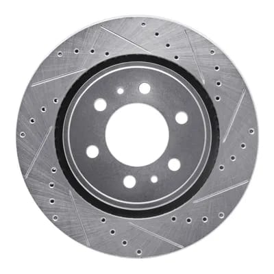 Dynamic Friction Company Brake Rotor - Drilled and Slotted - Silver 63154204R