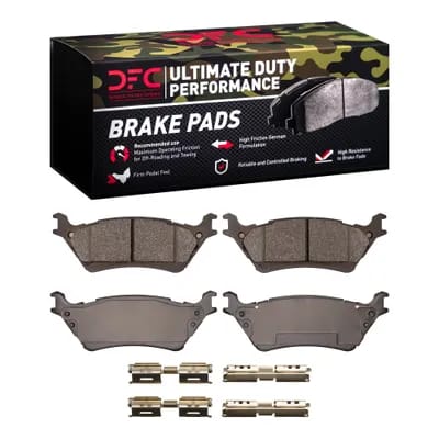 Dynamic Friction Company Ultimate Duty Performance Brake Pads with  Hardware Kit 1400160201