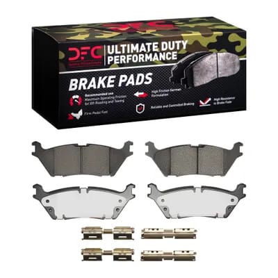 Dynamic Friction Company Ultimate Duty Performance Brake Pads with  Hardware Kit 1400179001