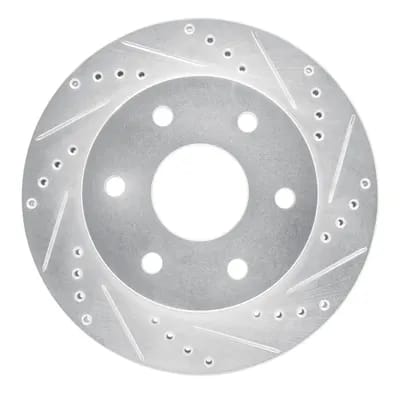 Dynamic Friction Company Brake Rotor - Drilled and Slotted - Silver 63148036R