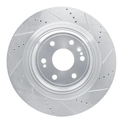 Dynamic Friction Company Brake Rotor - Drilled and Slotted - Silver 63147079R