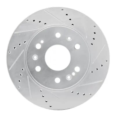 Dynamic Friction Company Brake Rotor - Drilled and Slotted - Silver 63148050R