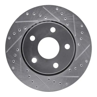 Dynamic Friction Company Brake Rotor - Drilled and Slotted - Silver 63142030R