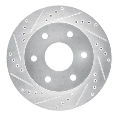 Dynamic Friction Company Brake Rotor - Drilled and Slotted - Silver 63148036L