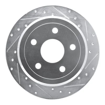 Dynamic Friction Company Brake Rotor - Drilled and Slotted - Silver 63142029R