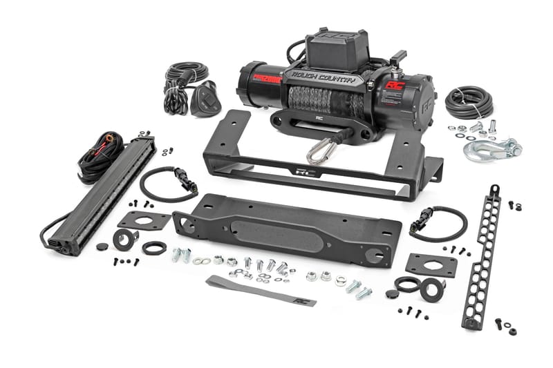 High Winch Mount | All Models | 12000S | 20 Inch Black Single Row LED | Ford Bronco (21-26)