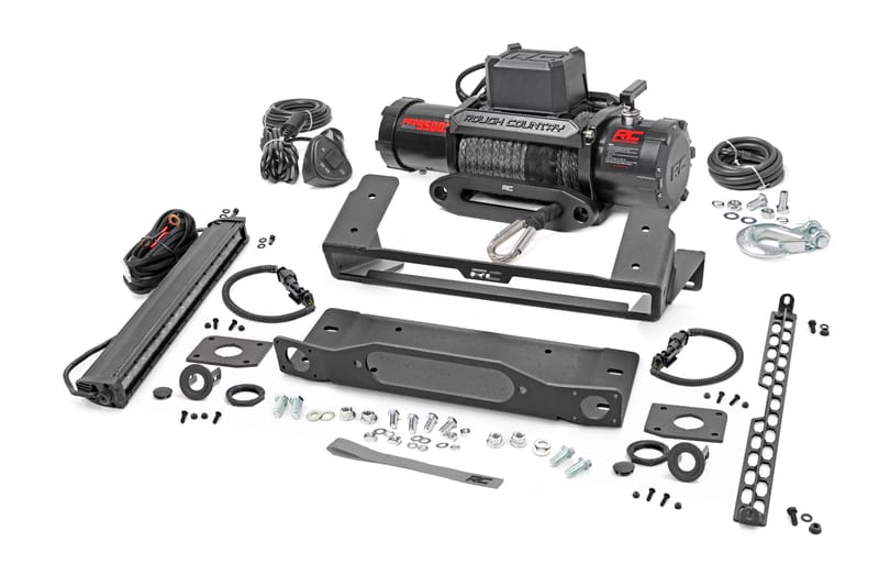 High Winch Mount | All Models | 9500S | 20 Inch Black Single Row LED | Ford Bronco (21-26)