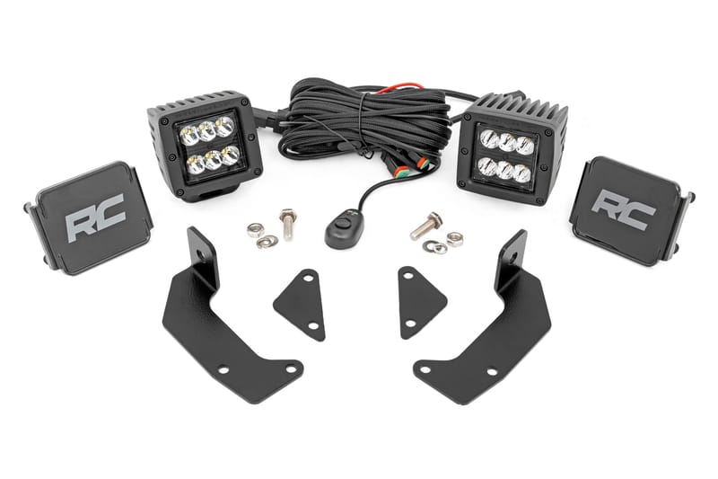 LED Light Kit | Cage Mount | 2" Black Pair | CFMOTO UFORCE 1000