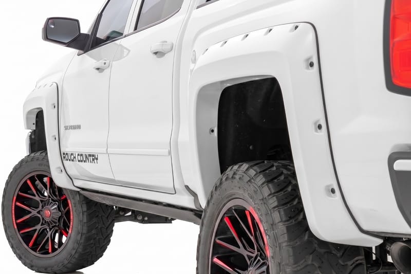 Pocket Fender Flares | 5'9" Bed | GAZ Summit White | Chevy Silverado 1500 (14-18 & Classic)