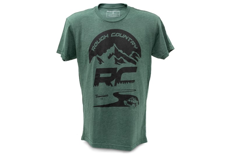 Rough Country T-Shirt | RC Mountains | Forest Green | 2XL