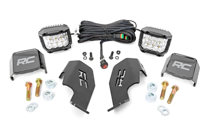LED Light Kit | Cage Mount | 2" Chrome Pair | Wide Angle | Honda Talon 1000